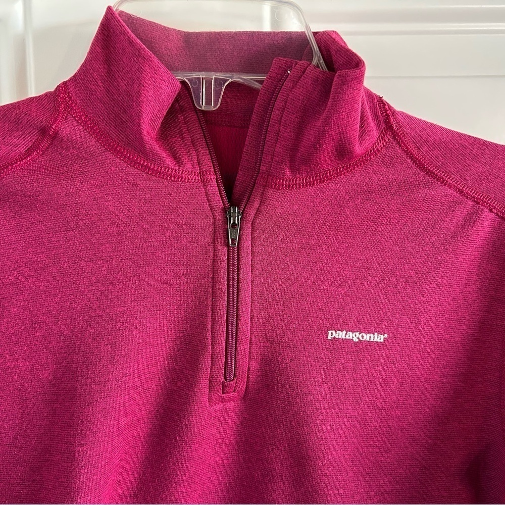 Patagonia Kids Capilene 3 Midweight Zip-Neck Pink Sz 10 - Picture 2 of 4